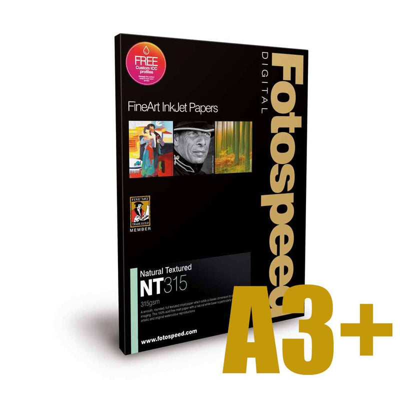 Fotospeed Natural Textured Bright White 315 Photo Paper - A3 Plus - 25 Sheets Image 1