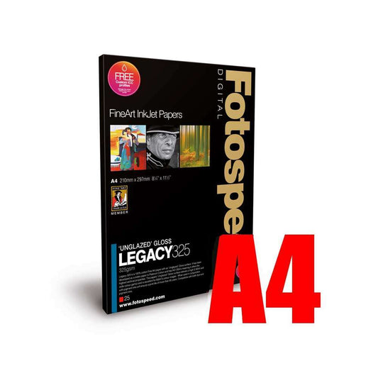 Fotospeed Legacy Gloss 325 Unglazed Gloss Photo Paper - A4 - 25 Sheets