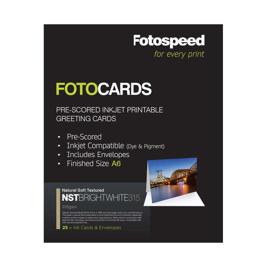 Fotospeed Fotocards NST Bright White 315 | A6 Size | 25 Cards