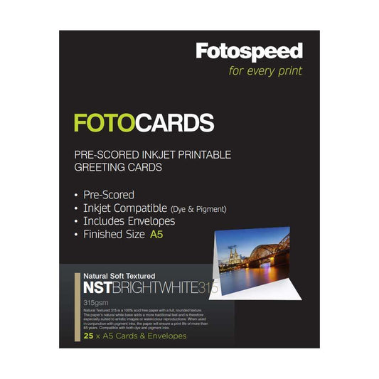 Fotospeed Fotocards NST Bright White 315 | A5 Size | 25 Cards Image 1