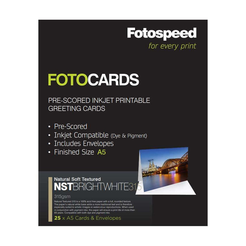 Fotospeed Fotocards NST Bright White 315 | A5 Size | 25 Cards Image 1
