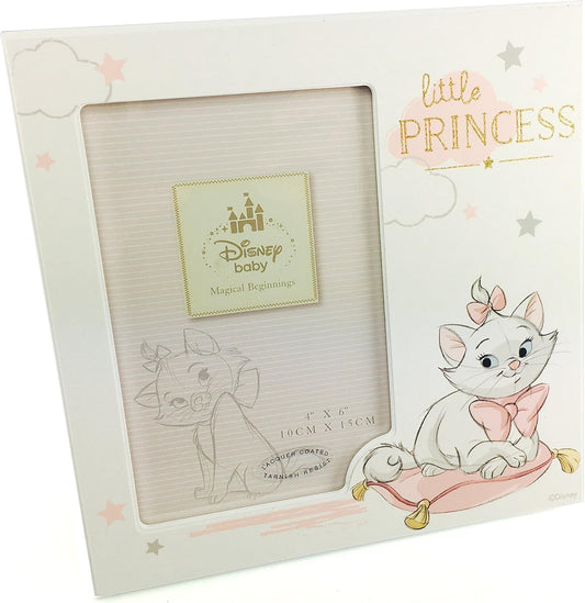 Disney baby photo frame with cartoon cat and 'little princess' text