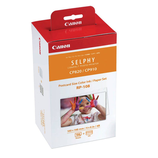 Canon RP-108 Colour Ink and Paper Set for Selphy CP910 Image 1