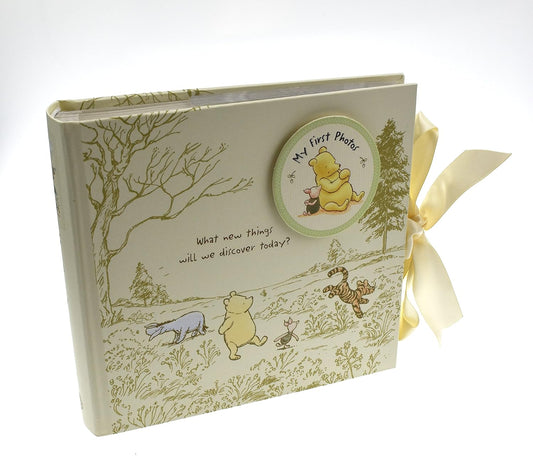 Children's photo album with Winnie the Pooh design on a white background
