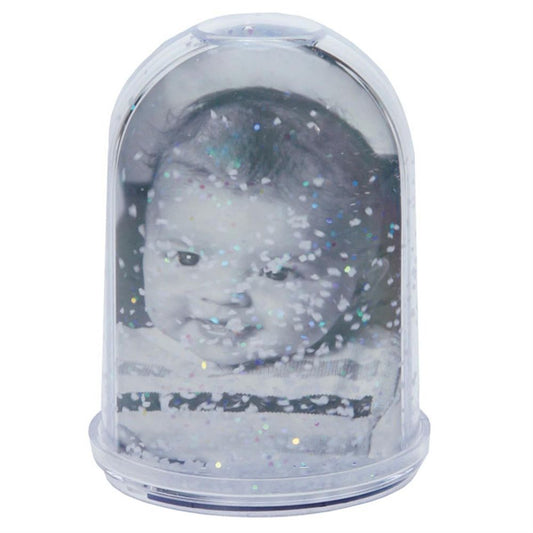 Tall Photo Snow Globe | 10 x 7 cm | Snow Glitter | Add 2 Photos