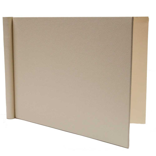 Permajet A4 Cream Leather Look Landscape Snapshut Folio - 15mm Spine