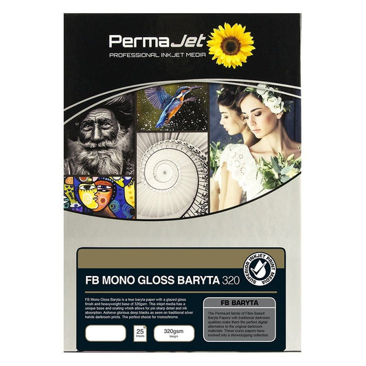 Permajet FB Mono Gloss Baryta 320 Printing Paper A3 Plus - 25 Sheets