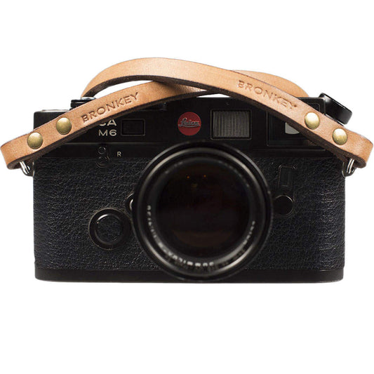 Bronkey Berlin #103 leather neck camera strap - Tanned