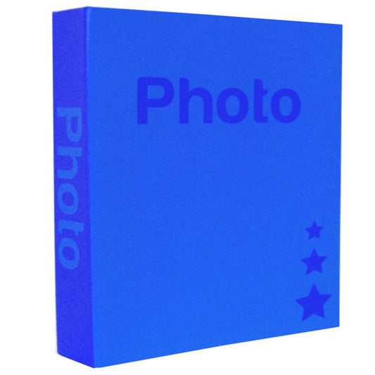 Basic Dark Blue 6.5x4.5 Slip In Photo Album - 200 Photos Overall Size 10.5x8.25 Inches