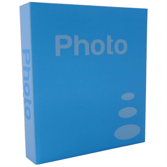 Basic Light Blue 6.5x4.5 Slip In Photo Album - 200 Photos Overall Size 10.5x8.25 Inches