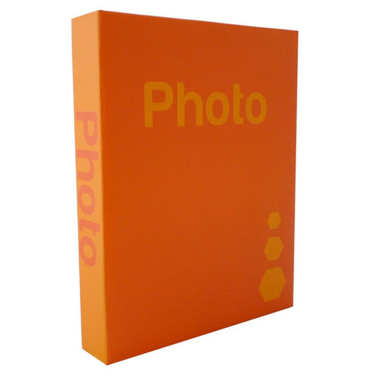 Basic Orange 6.5x4.5 Slip In Photo Album - 200 Photos Overall Size 10.5x8.25 Inches