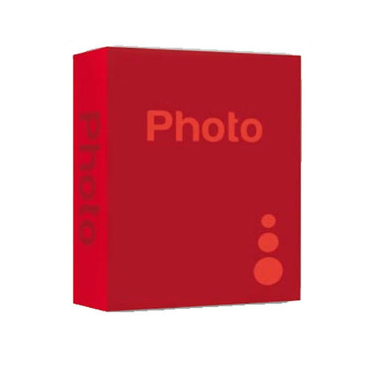 Basic Red 6.5x4.5 Slip In Photo Album - 200 Photos Overall Size 10.5x8.25 Inches