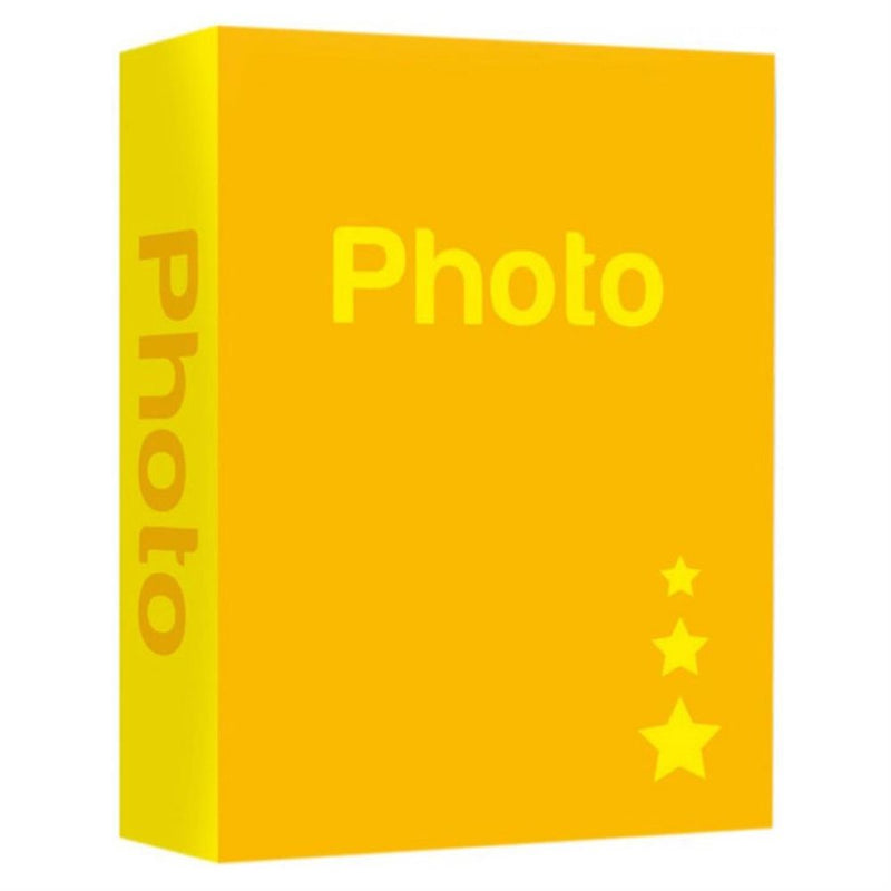 Basic Yellow 6.5x4.5 Slip In Photo Album - 200 Photos Overall Size 10.5x8.25 Inches Image 1