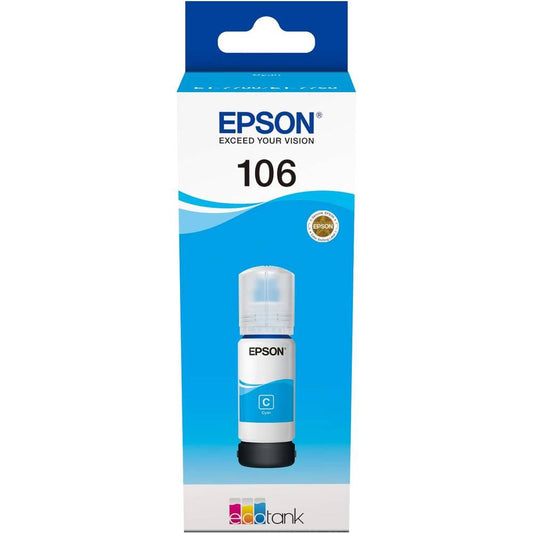 Epson 106 Cyan Ecotank Printer Ink Bottle Image 1