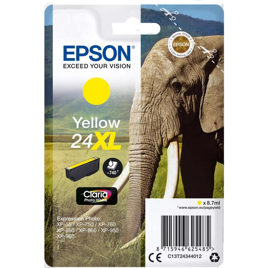 Epson 24XL Elephant Ink Cartridge Yellow Image 1