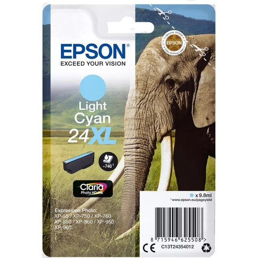 Epson 24XL Elephant Ink Cartridge Light Cyan Image 1