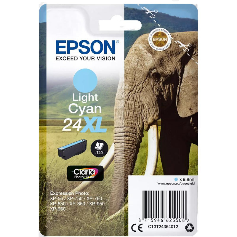 Epson 24XL Elephant Ink Cartridge Light Cyan Image 1