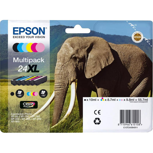 Epson 24XL Elephant Ink Cartridge Multipack Image 1