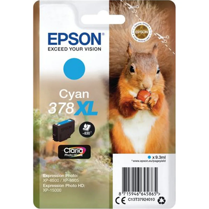 Epson 378XL Squirrel Cyan High Capacity Ink Cartridge
