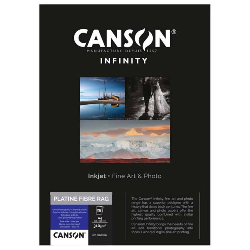 Canson Infinity Rag Photographique 310gsm Photo Paper - Acid Free - 100% Cotton A4 - 25 Sheets Image 1