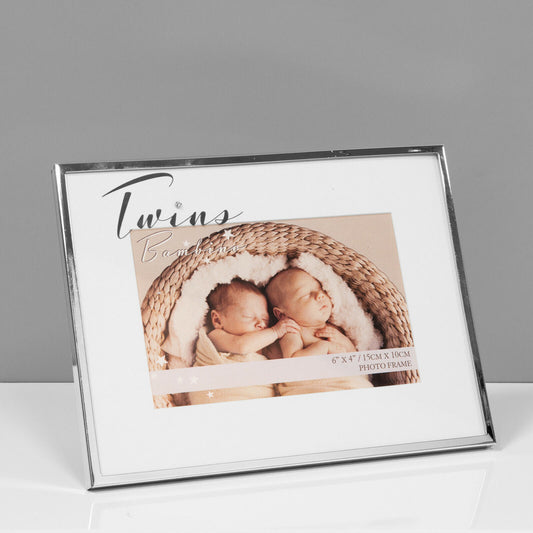 Bambino Silverplated 6x4 Twins Photo Frame