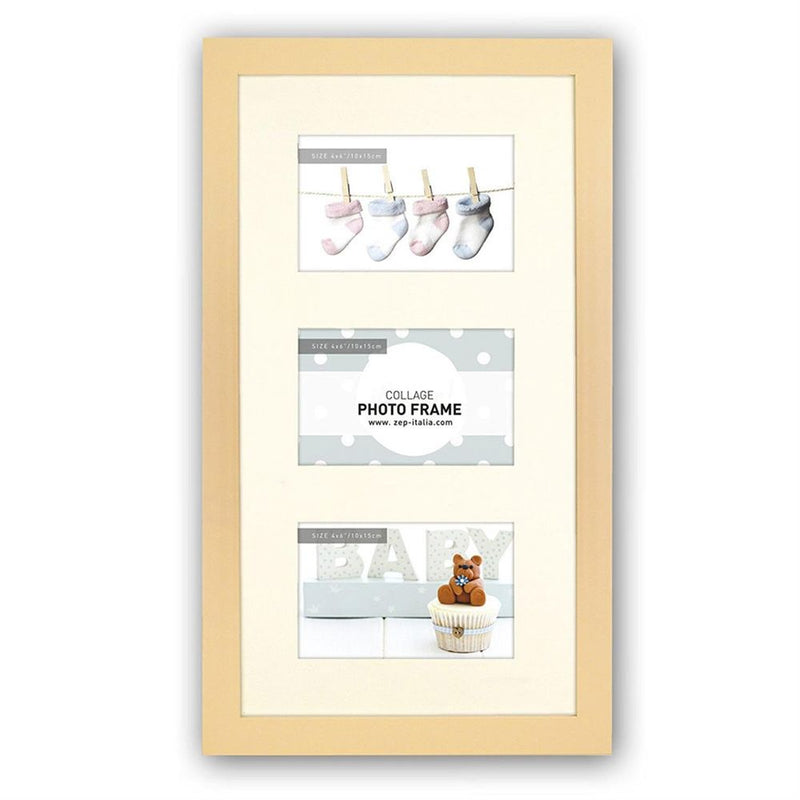 Emma Newborn Photo Frame | Unisex | Beige | Three 6x4 Photos Image 1