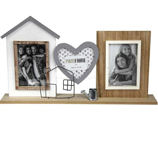 ZEP Country Multi Photo Frame - Wood - Holds 3 Photos - Overall Size 50x23cm Image 1