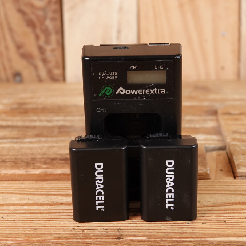 Used 2x FW50 Battery and Dual USB Charger for Sony NP-FW50
