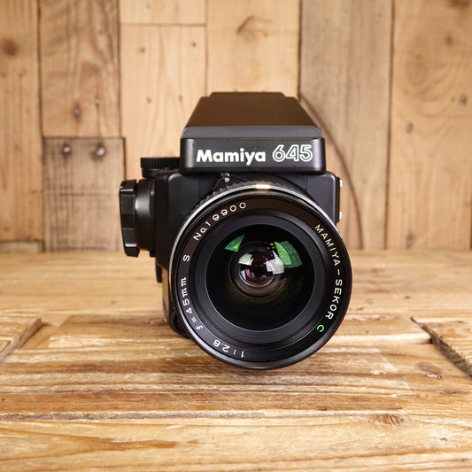 Used Mamiya 645 Super body with 45mm F2.8 & AE Prism and 120 Film Back