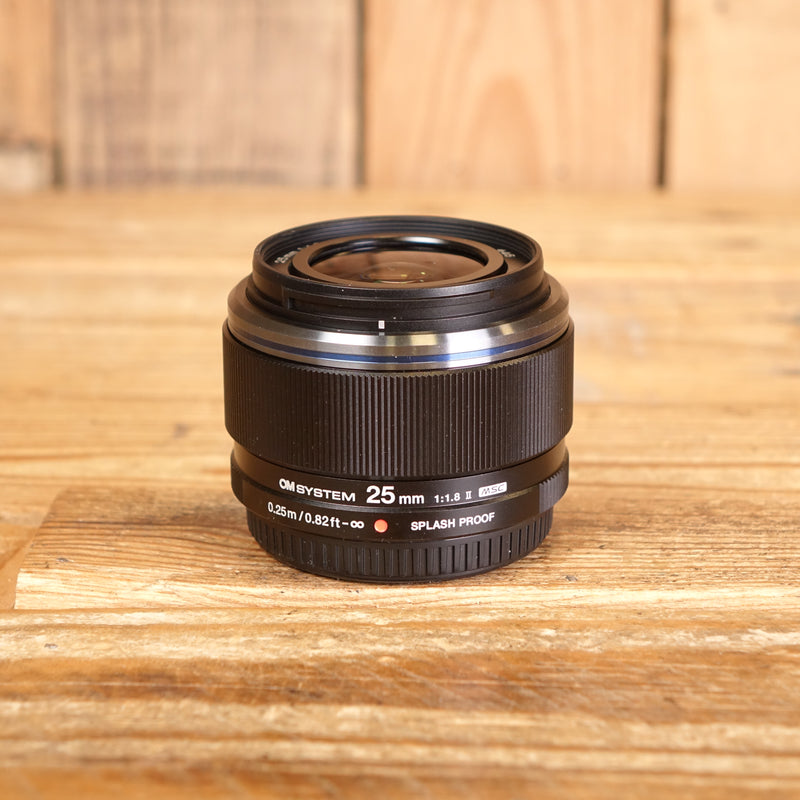 Used Olympus 25mm F1.8 II Black Micro Four Thirds Lens
