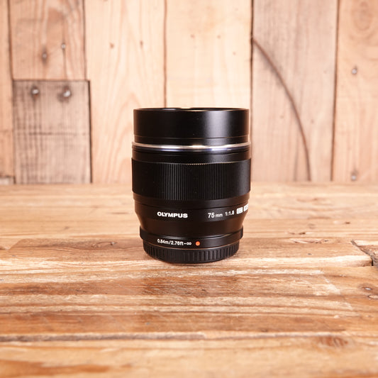 Used Olympus 75mm f1.8 ED M.ZUIKO Black Micro Four Thirds Lens