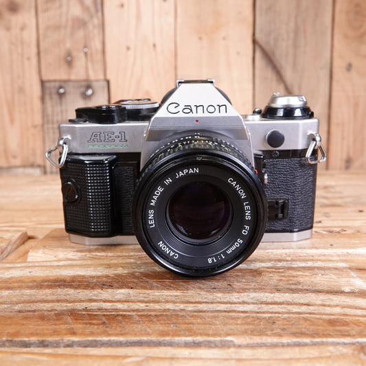 Used Canon AE-1 35mm SLR Camera with 50mm f1.8 Lens