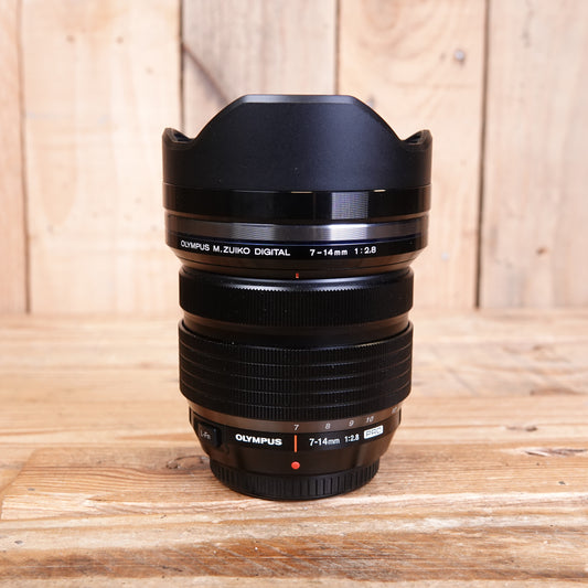 Used Olympus 7-14mm F2.8 Pro Black Micro Four Thirds Lens