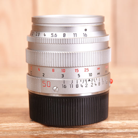 Used Leica M 50mm F1.4 Summilux M Silver Chrome Lens 11855 - Traveller Edition