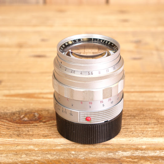 Used Leica M 50mm F1.4 Summilux Silver Lens 11114 - 1st Edition
