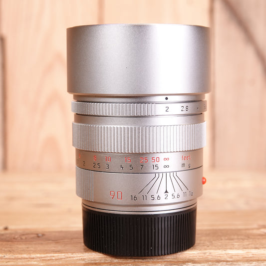 Used Leica M 90mm F2 Summicron Silver 11137 Lens