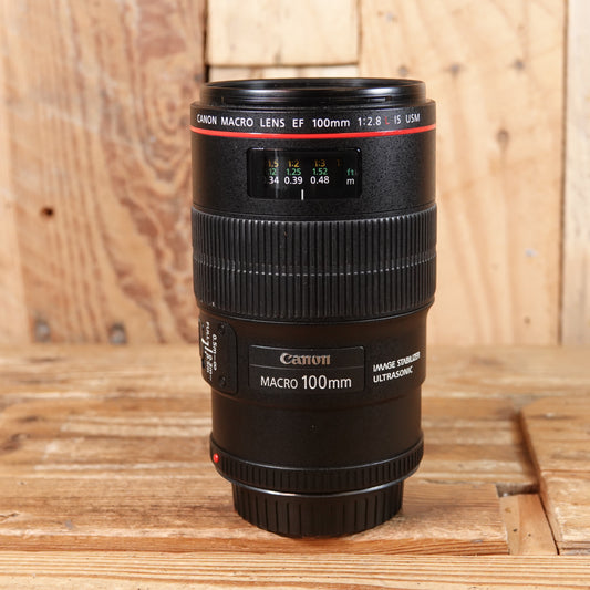 Used Canon EF 100mm F2.8 L Macro IS USM Lens