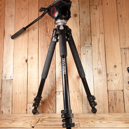 Used Swarovski Tripod with Manfrotto MVH500AH Video Head