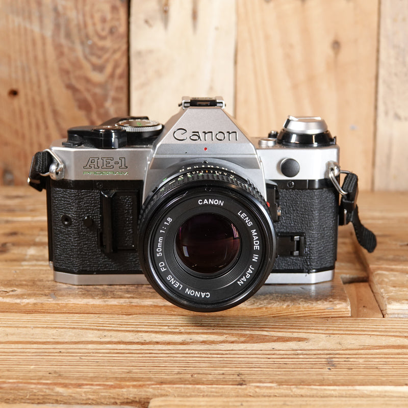 Used Canon AE-1 Program 35mm SLR Camera with 50mm f1.8 Lens