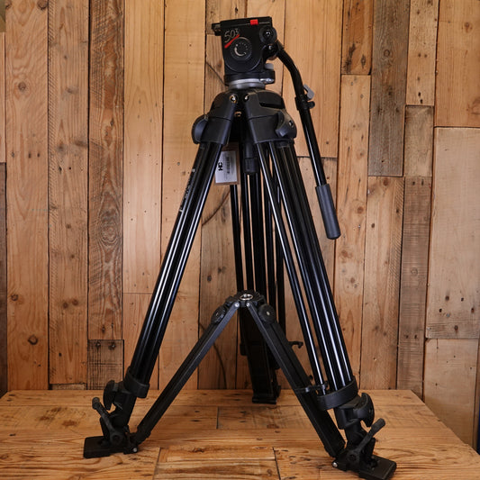 Used Manfrotto 520 MVB Tripod Legs with 503 HDV Large Video Head and Bag