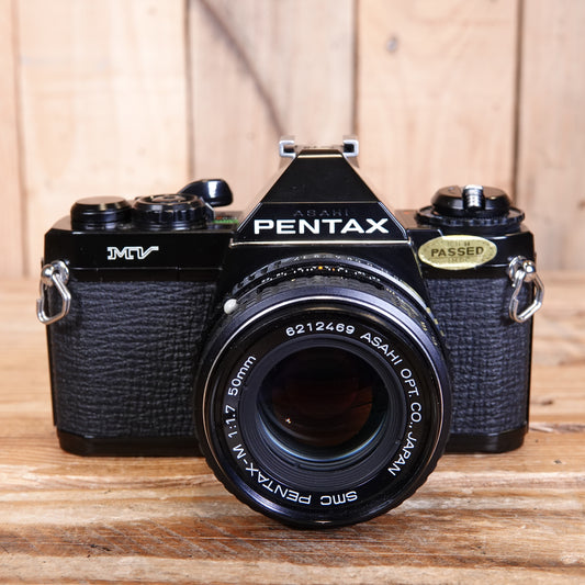 Used Pentax MV 35mm Analog Film SLR Camera with 50mm F1.7 Lens