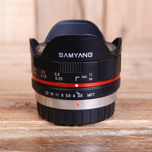 Used Samyang 7.5mm F3.5 Fisheye Micro Four Thirds Lens