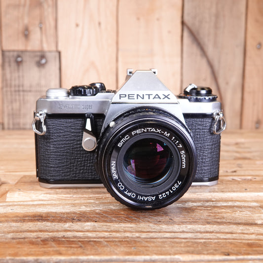 Used Pentax ME Super 35mm Analog Film SLR Camera with 50mm F1.7 Lens