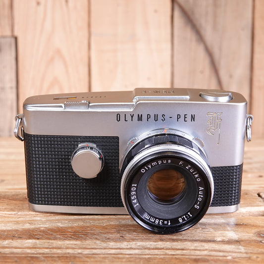 Used Olympus Pen F 35mm Half Frame Rangefinder Camera with 38mm F1.8 Lens