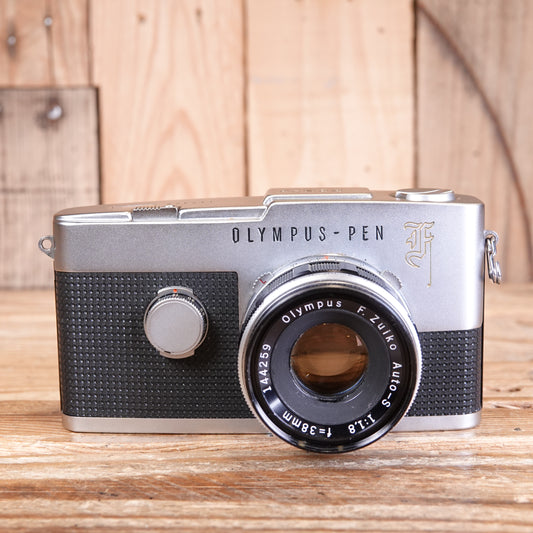 Used Olympus Pen F 35mm Half Frame Rangefinder Camera with 38mm F1.8 Lens