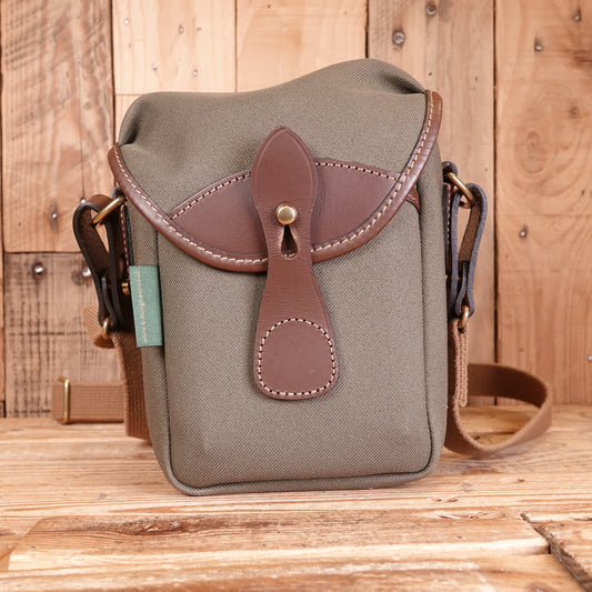 Used Billingham 72 Sage Fibrenyte and Chocolate Leather Camera Bag