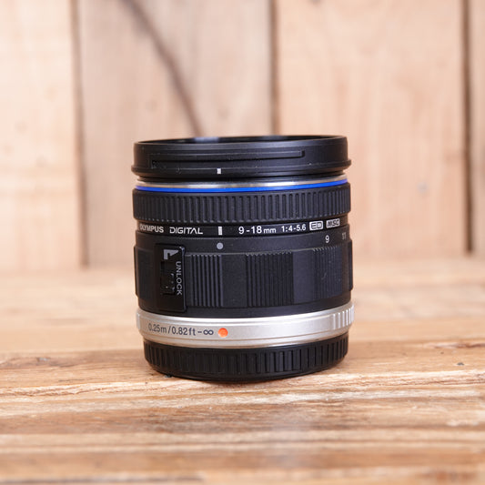 Used Olympus 9-18mm M.Zuiko F4-5.6 ED MSC Lens