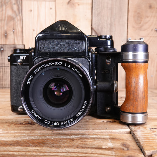 Used Pentax 67 120 Film camera with 45mm F4 Lens & Grip