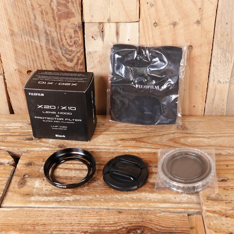 Used Fujifilm X20 / X10 Lens Hood and Protector Filter - LHF-X20