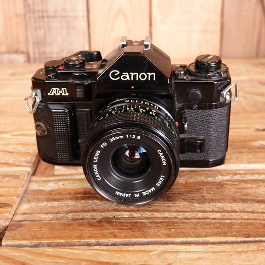 Used Canon A1 35mm Film SLR Camera with FD 28mm F2.8 Lens